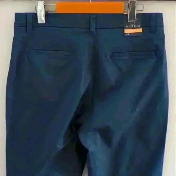 SCOTT ELLIS | Men's Steel Blue Straight Fit Classic Chino Pant - Picture 4 of 4